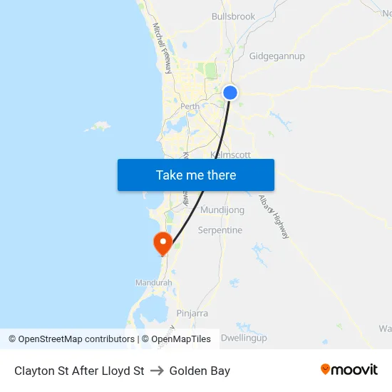 Clayton St After Lloyd St to Golden Bay map