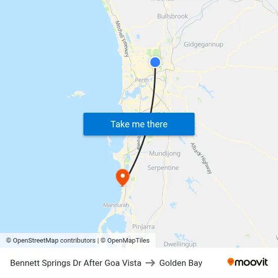 Bennett Springs Dr After Goa Vista to Golden Bay map