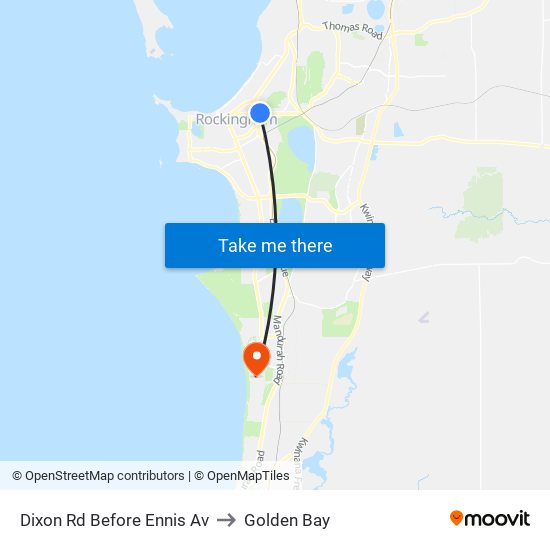 Dixon Rd Before Ennis Av to Golden Bay map