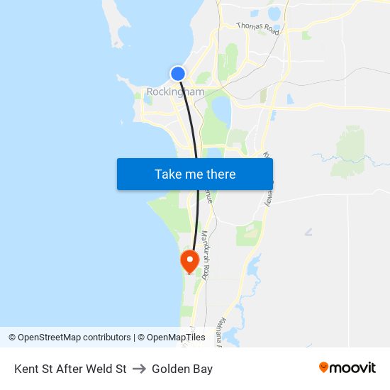 Kent St After Weld St to Golden Bay map