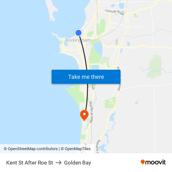 Kent St After Roe St to Golden Bay map