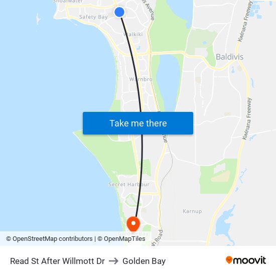 Read St After Willmott Dr to Golden Bay map