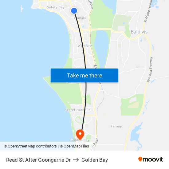 Read St After Goongarrie Dr to Golden Bay map