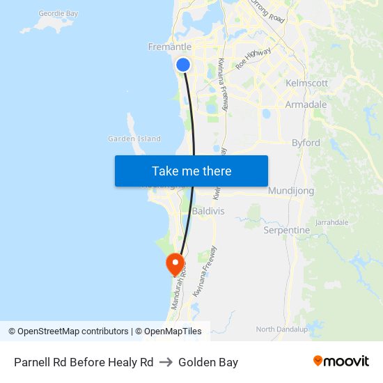 Parnell Rd Before Healy Rd to Golden Bay map