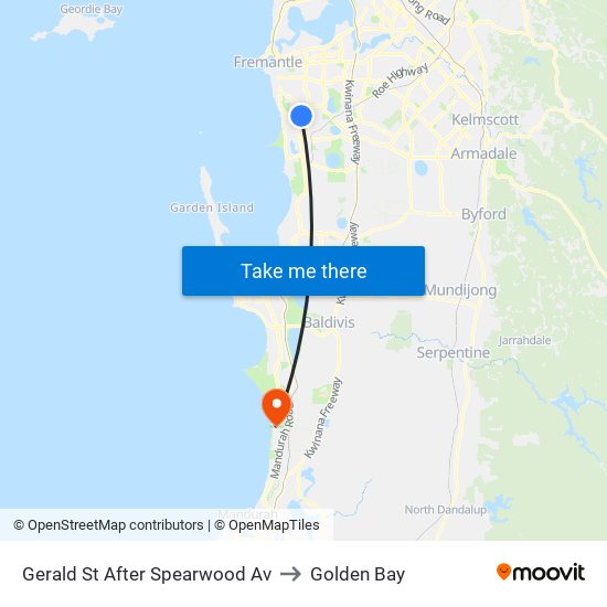 Gerald St After Spearwood Av to Golden Bay map