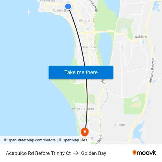 Acapulco Rd Before Trinity Ct to Golden Bay map