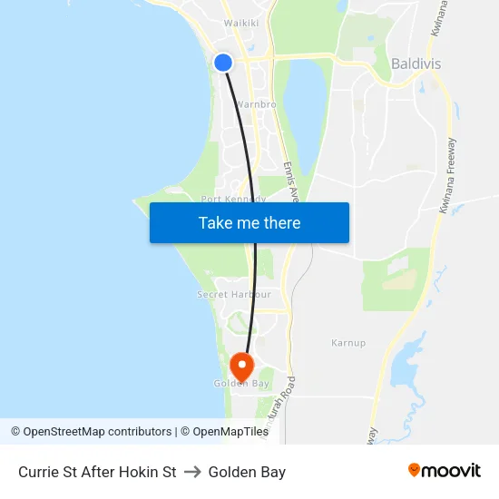 Currie St After Hokin St to Golden Bay map