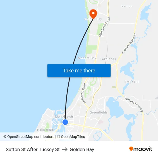 Sutton St After Tuckey St to Golden Bay map