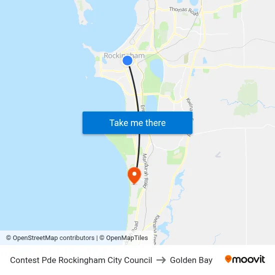 Contest Pde Rockingham City Council to Golden Bay map