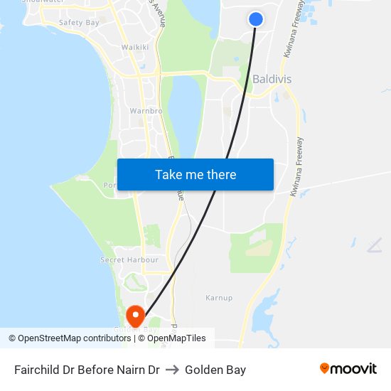 Fairchild Dr Before Nairn Dr to Golden Bay map