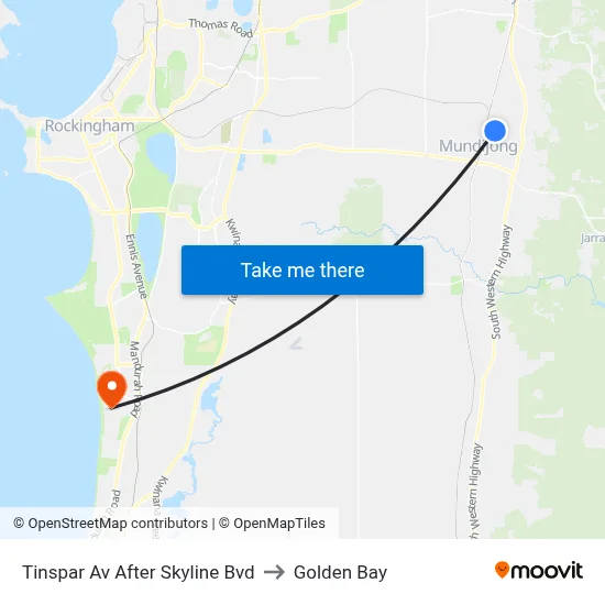 Tinspar Av After Skyline Bvd to Golden Bay map