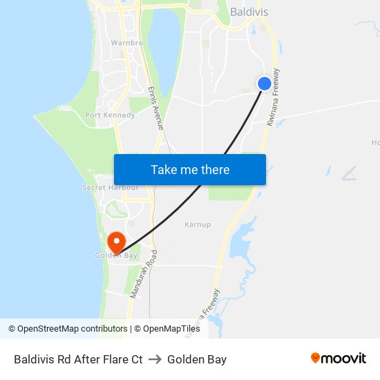 Baldivis Rd After Flare Ct to Golden Bay map