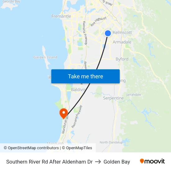 Southern River Rd After Aldenham Dr to Golden Bay map