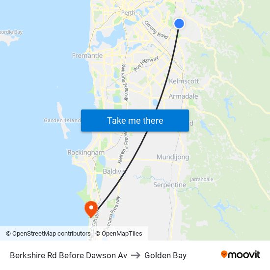 Berkshire Rd Before Dawson Av to Golden Bay map