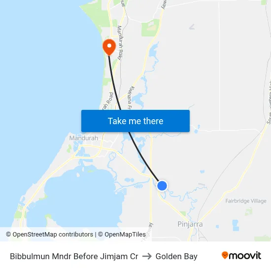 Bibbulmun Mndr Before Jimjam Cr to Golden Bay map