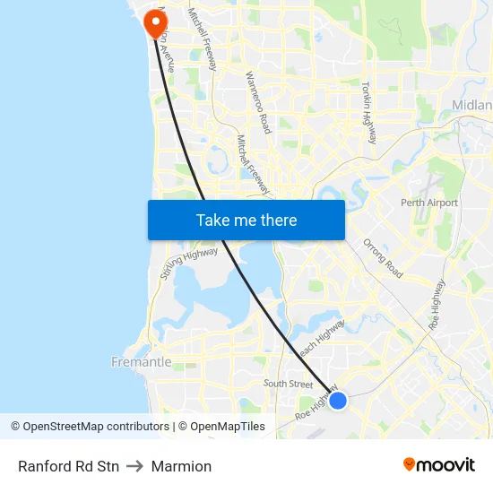 Ranford Rd Stn to Marmion map