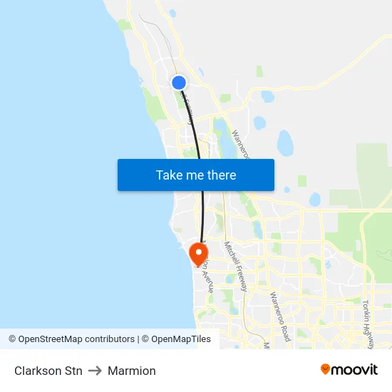 Clarkson Stn to Marmion map