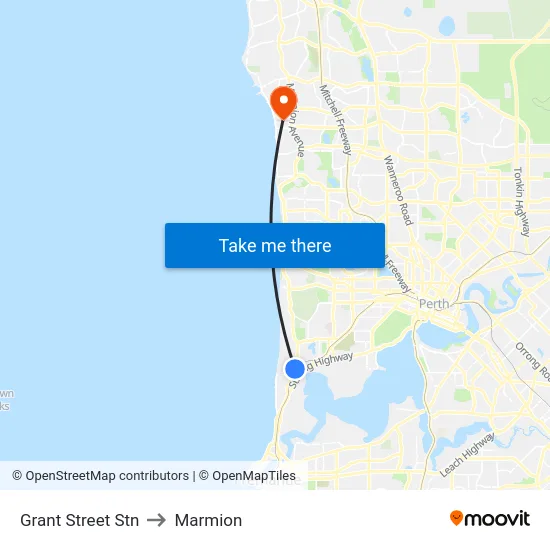 Grant Street Stn to Marmion map
