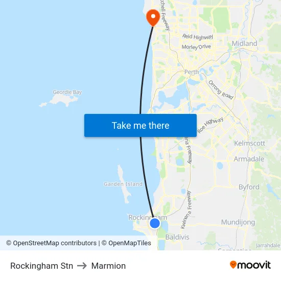 Rockingham Stn to Marmion map