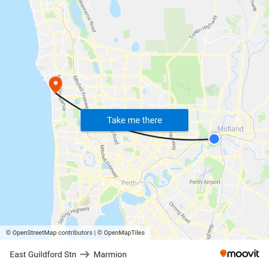 East Guildford Stn to Marmion map