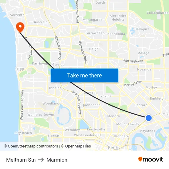 Meltham Stn to Marmion map