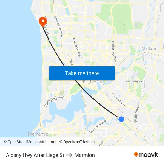 Albany Hwy After Liege St to Marmion map