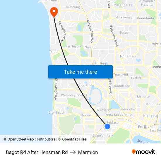 Bagot Rd After Hensman Rd to Marmion map