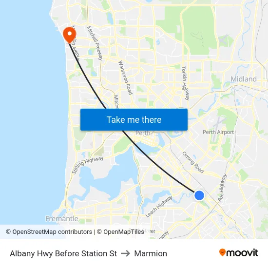 Albany Hwy Before Station St to Marmion map