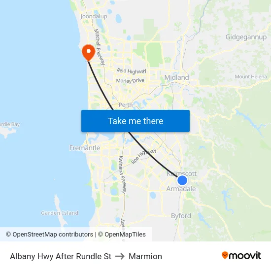 Albany Hwy After Rundle St to Marmion map