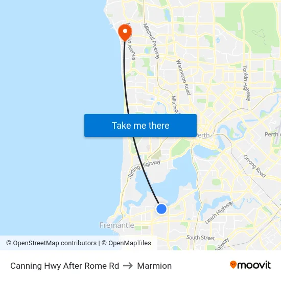 Canning Hwy After Rome Rd to Marmion map