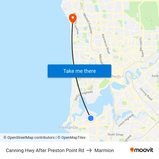 Canning Hwy After Preston Point Rd to Marmion map