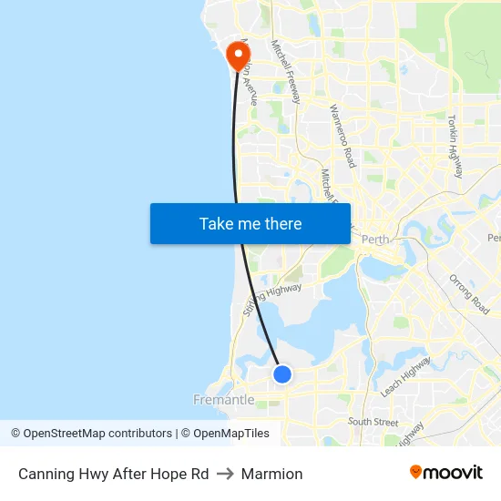 Canning Hwy After Hope Rd to Marmion map
