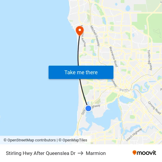 Stirling Hwy After Queenslea Dr to Marmion map
