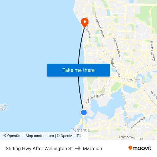 Stirling Hwy After Wellington St to Marmion map