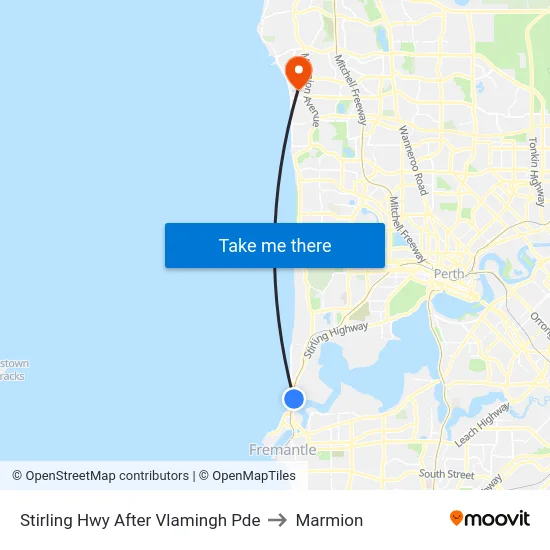 Stirling Hwy After Vlamingh Pde to Marmion map