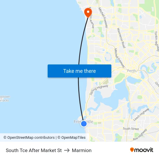 South Tce After Market St to Marmion map