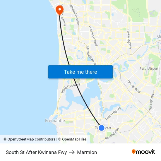 South St After Kwinana Fwy to Marmion map