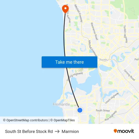 South St Before Stock Rd to Marmion map