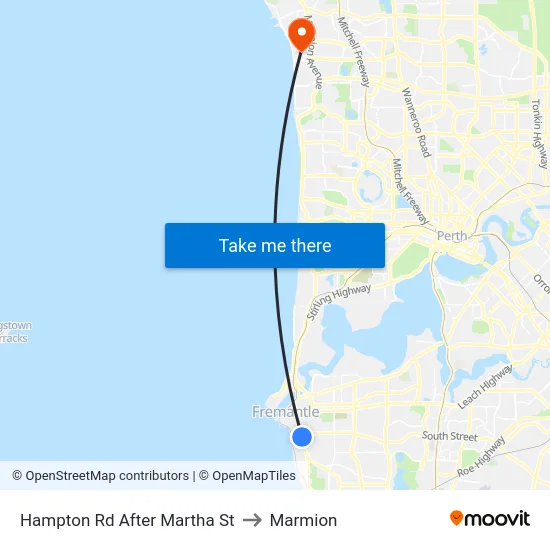 Hampton Rd After Martha St to Marmion map