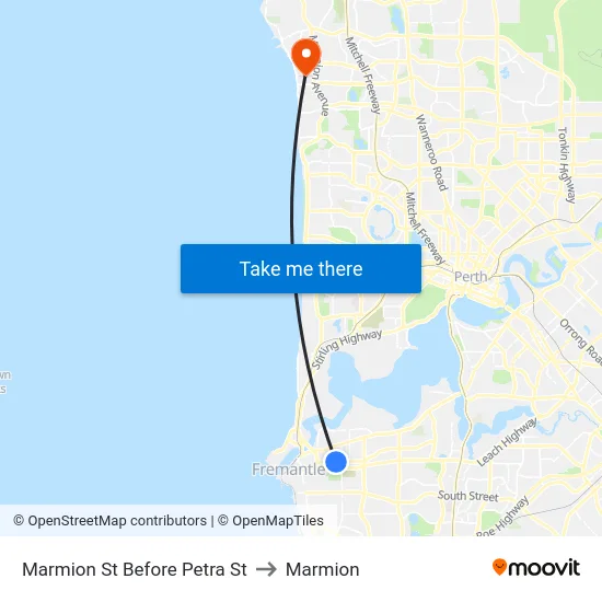 Marmion St Before Petra St to Marmion map