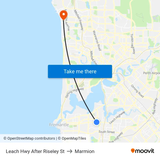 Leach Hwy After Riseley St to Marmion map