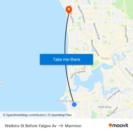 Watkins St Before Yalgoo Av to Marmion map