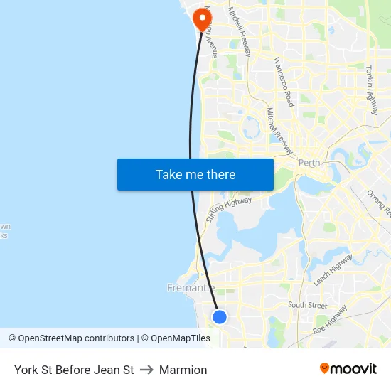 York St Before Jean St to Marmion map
