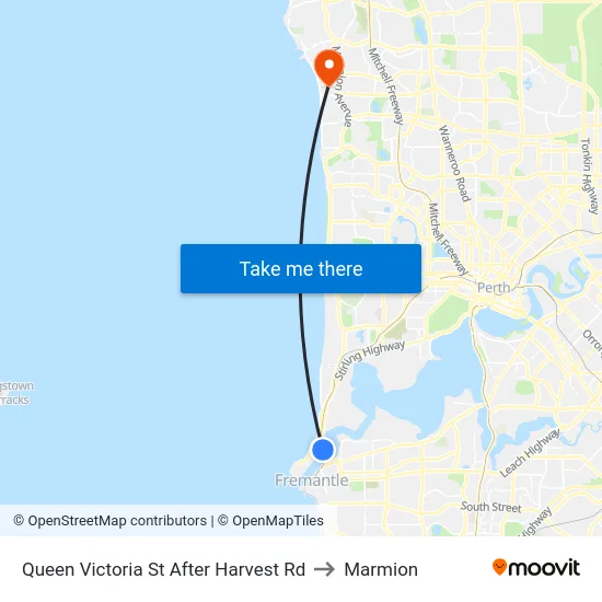 Queen Victoria St After Harvest Rd to Marmion map