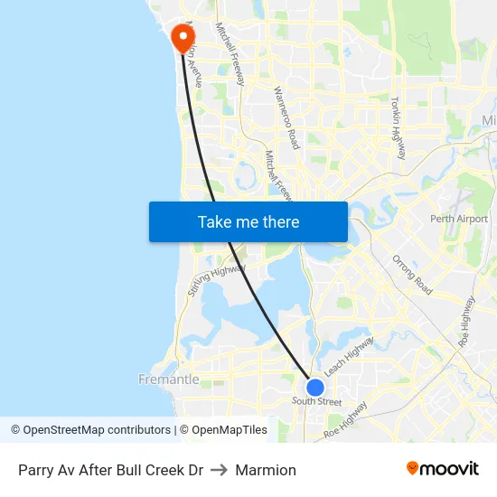 Parry Av After Bull Creek Dr to Marmion map