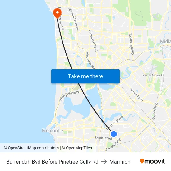 Burrendah Bvd Before Pinetree Gully Rd to Marmion map