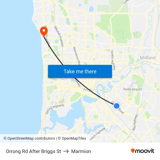 Orrong Rd After Briggs St to Marmion map