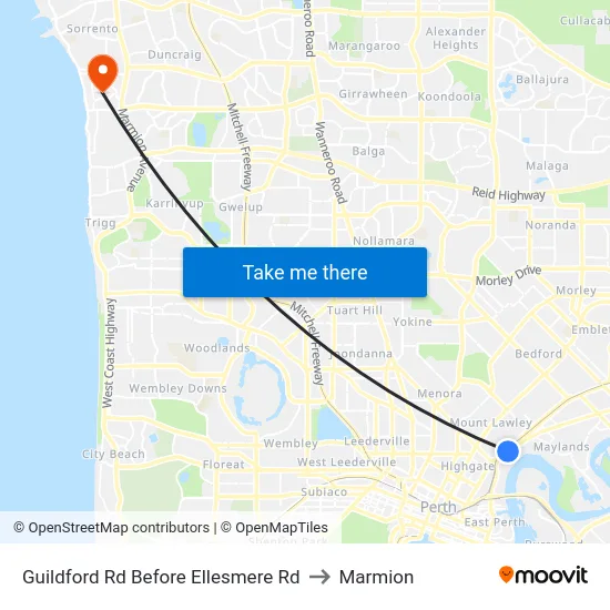 Guildford Rd Before Ellesmere Rd to Marmion map