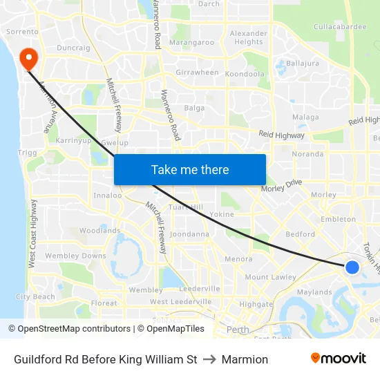 Guildford Rd Before King William St to Marmion map