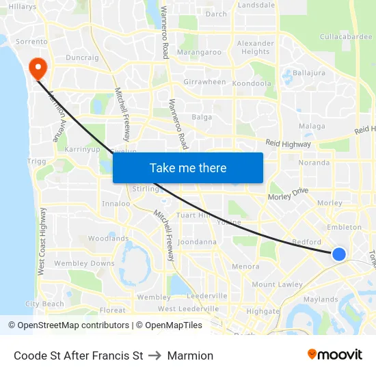 Coode St After Francis St to Marmion map